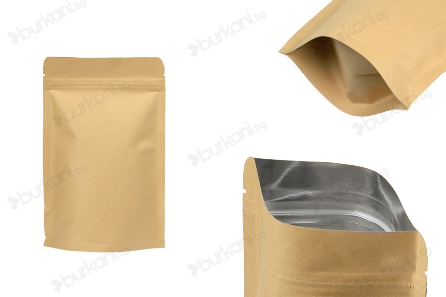 Опаковка тип "DOY PACK" , с вътрешна алуминиева облицовка, с размери 130x40x210 mm - 50 броя-изображение_продукт