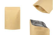 Kraft опаковка  тип Doy Pack със затваряне с цип, алуминиева вътрешна облицовка и възможност за запечатване с топлоизолация 180x40x260 mm - 50 бр.-изображение_продукт
