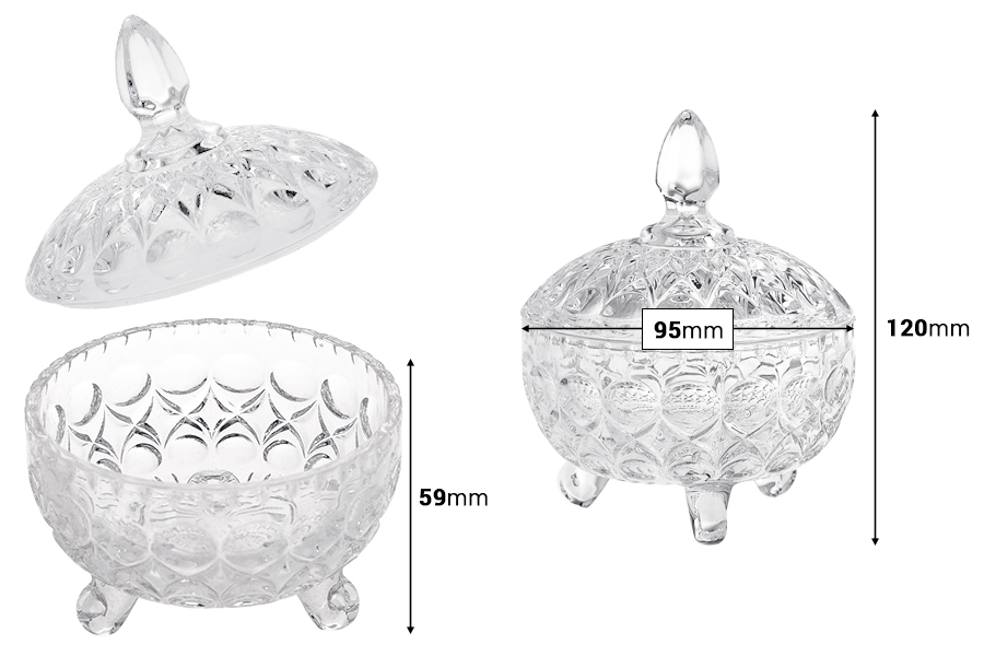 Кръгла стъкленица с размери  120x95 mm-изображение_размери