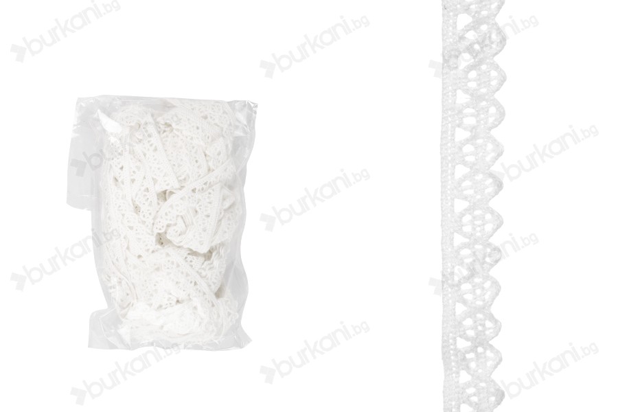 Дантела бяла с ширина 13 mm - 10 метра на парче-изображение_продукт