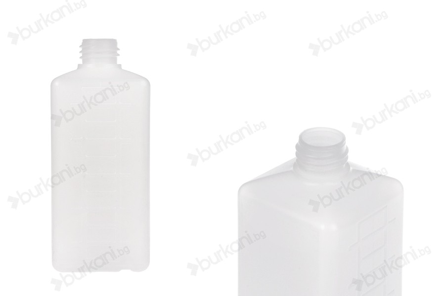 Пластмасова бутилка 500 ml квадратна, полупрозрачна (PP28)-изображение_продукт