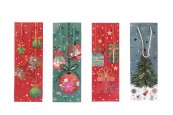 Коледна хартиена торбичка за бутилка вино 127x83x360 мм - 12 броя микс дизайн и цветове-изображение_група