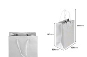 Коледна хартиена подаръчна торбичка 180x100x230 мм с връвчица за дръжка - 12 броя микс цветове-изображение_размери