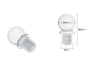 Стъклена тапа  Φ 16-изображение_размери