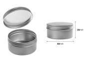 Алуминиев буркан 100 мл с капачка с уплътнител  - 12 бр-изображение_размери