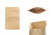 Крафт опаковка тип DOY PACK 90x30x140 mm с цип и прозорец,  с външна и вътрешна облицовка прозрачна - 100 бр.-изображение_продукт
