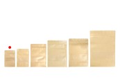 Крафт опаковка тип DOY PACK 90x30x140 mm с цип и прозорец,  с външна и вътрешна облицовка прозрачна - 100 бр.-изображение_група