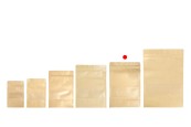 Крафт опаковка тип DOY PACK  170x40x240 mm с цип и прозорец,  с външна и вътрешна облицовка прозрачна - 100 бр.-изображение_група