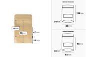 Опаковка тип ДОЙ ПАК с размер 80x30x130 мм с прозорец, с цип затваряне, с външна и вътрешна облицовка прозрачна, с възможност за термозапечатване-изображение_размери