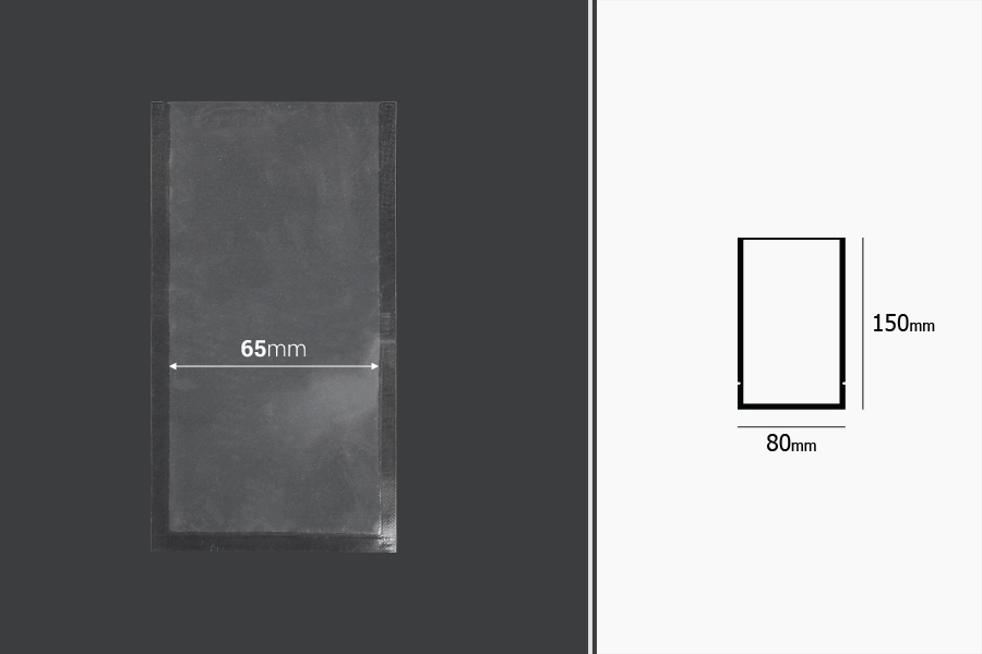 Вакуумни торбички  80x150 mm - 100 бр.-изображение_размери