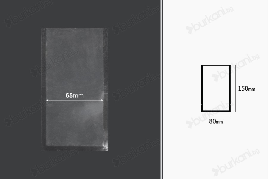 Вакуумни торбички  80x150 mm - 100 бр.-изображение_размери