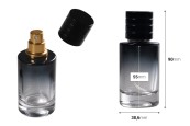Стъклена бутилка за парфюм със спрей и капачка (PP 15) - 30 ml-изображение_размери