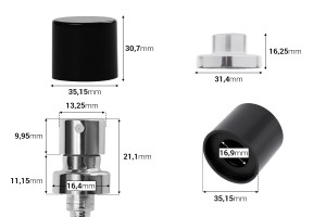Алуминиев спрей пулверизатор 15 мм КРИМП-изображение_размери