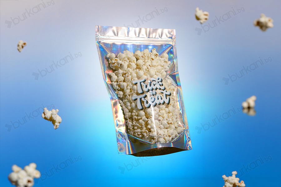 Алуминиеви торбички тип Doy Pack  200х50х300 мм, прозрачни отпред с "цип" - 50 бр.-изображение_група