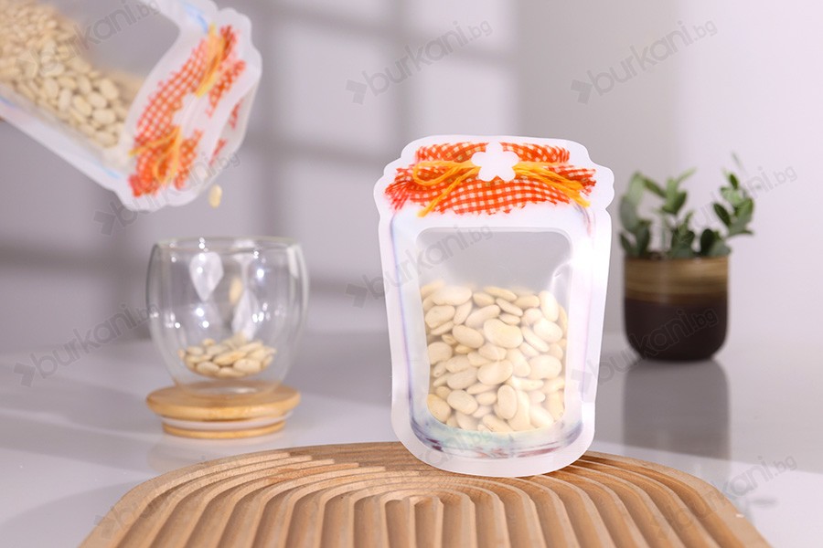Пликове тип Doy Pack с цип във формата на буркан с размери  135x35x195 mm , в опаковка от 50 бр.-изображение_група