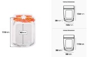 Пликове тип Doy Pack с цип във формата на буркан с размери 105x30x154 mm с цип затваряне - 50 бр./пакет-изображение_размери