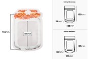 Пликове тип Doy Pack с цип във формата на буркан с размери  135x35x195 mm , в опаковка от 50 бр.-изображение_размери