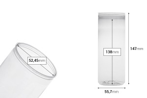 Пластмасова (PET) прозрачна бутилка 330 мл (висока) без капачка - 200 бр.-изображение_размери