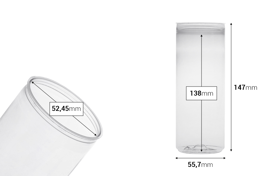 Пластмасова (PET) прозрачна бутилка 330 мл (висока) без капачка - 200 бр.-изображение_размери