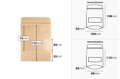 Торбички тип ДОЙ ПАК с размери 100x30x150 mm, с цип, прозорец, вътрешна и външна прозрачна облицовка - 100 бр.-изображение_размери