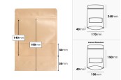 Торбички тип ДОЙ ПАК  170x40x240 mm, с цип, с  прозорец - 100 бр.-изображение_размери