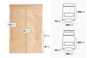 Крафт торбички тип Doy Pack 200x50x300 mm, с цип, прозорец, - 100 бр.-изображение_размери