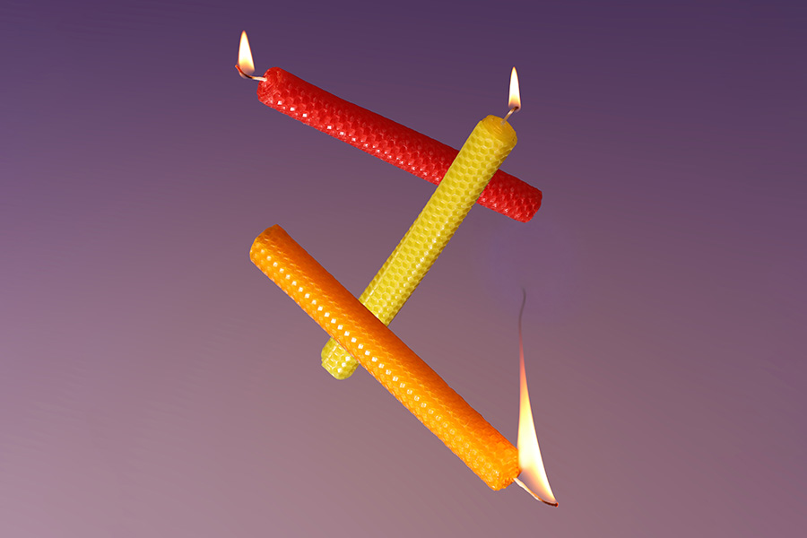 Комплект за създаване на свещи - свещи от пчелен восък в различни цветове (10 листа)-изображение_група