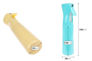 Пластмасови цветни спрей бутилки 300 мл за многократна употреба-изображение_размери