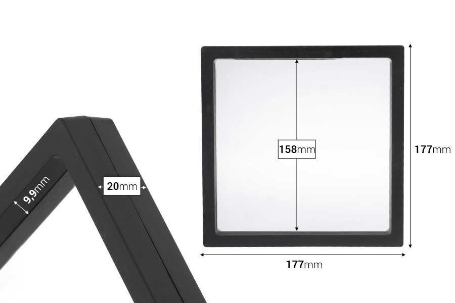 Пластмасова кутия с фолио с размер  177x20x177 мм - 10 бр.-изображение_размери