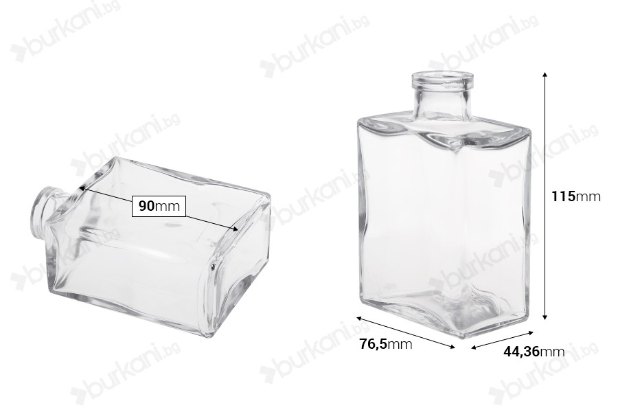 Стъклен бутилка за ликьор или за коняк 200ml-изображение_размери