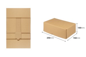 Картонена опаковъчна кутия 250x160x100 мм  - 10 бр.-изображение_размери