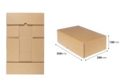 Картонена опаковъчна кутия самосглобяваща се с размери  300x200x100 мм - 10 бр.-изображение_размери