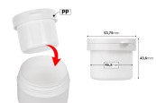 Резервен вътрешен бял буркан с бяла капачка за код 15-6049-изображение_размери