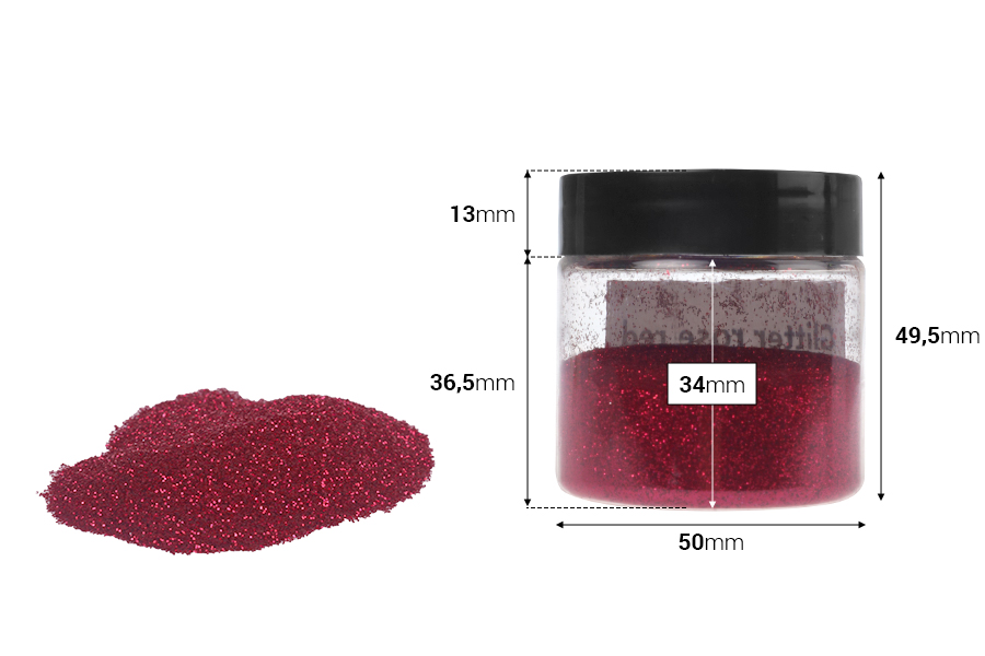 Пудра боя 25 г в различни цветове с брокат-изображение_размери