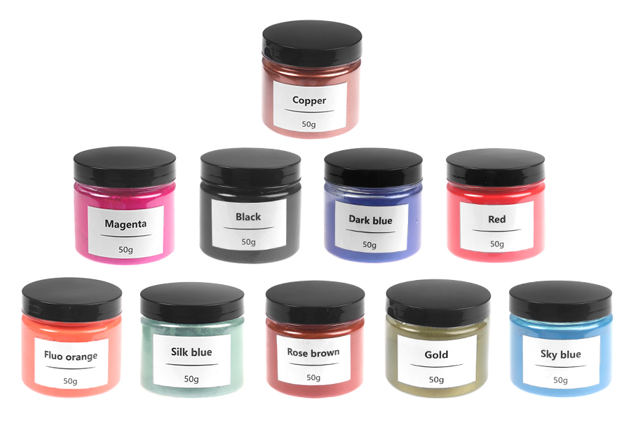 Прахообразен цвят 50 г (mica (слюда) ) в различни цветове-изображение_продукт