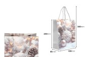 Коледна хартиена подаръчна торбичка 180x85x240 мм с връвчица за дръжка - 12 бр. микс дизайни-изображение_размери