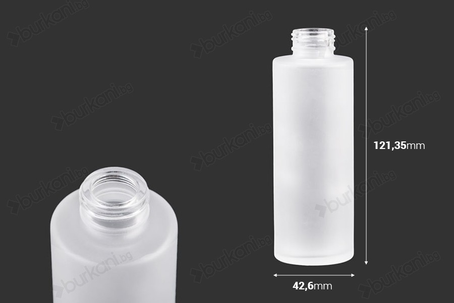 Стъклена матова бутилка 100 ml за крем или за масла  PP 24-изображение_размери