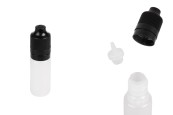 Пластмасова млечна бутилка 10 ml с черна пластмасова капачка  CRC и капкомер за електронни цигари - 50 бр.-изображение_продукт
