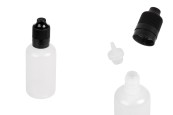 Пластмасова бутилка  50 ml  с пластмасова черна капачка CRC и пластмасов дозатор за електронна цигара  - 50 бр.-изображение_продукт