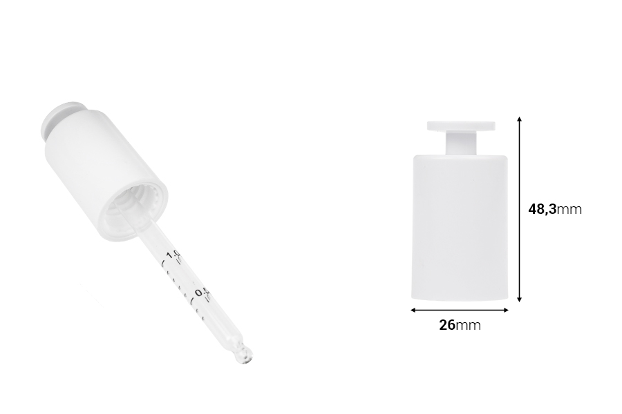 Луксозна капачка за пипетки в бяло или черно с бутон-изображение_размери