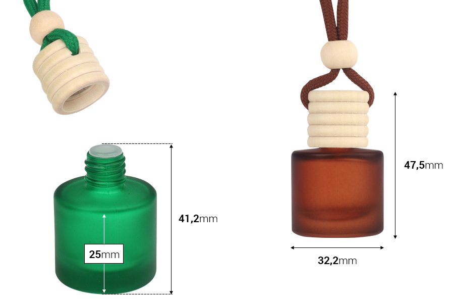 Бутилка за aроматизатор за кола 10 мл цилиндрична в матови цветове с дървена капачка и запушалка - 25 бр. Бутилка за aроматизатор за кола 10 мл цилиндрична в матови цветове с дървена капачка и запушалка - 25 бр.-изображение_размери