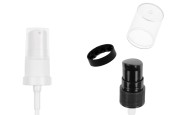 Пластмасова помпа за крем 18/410 с предпазен ринг и прозрачна пластмасова капачка-изображение_продукт