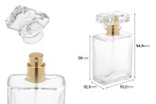 Стъклена прозрачна бутилка за парфюм 50 мл със спрей и капачка-изображение_размери