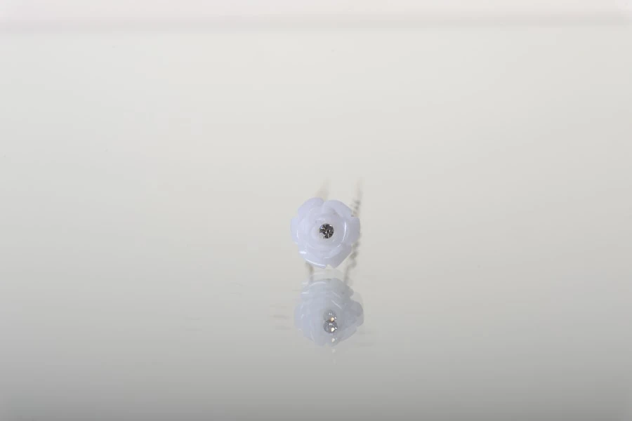 Метална брошка  Цвете Перла  (ширина 12 mm) – 20 броя