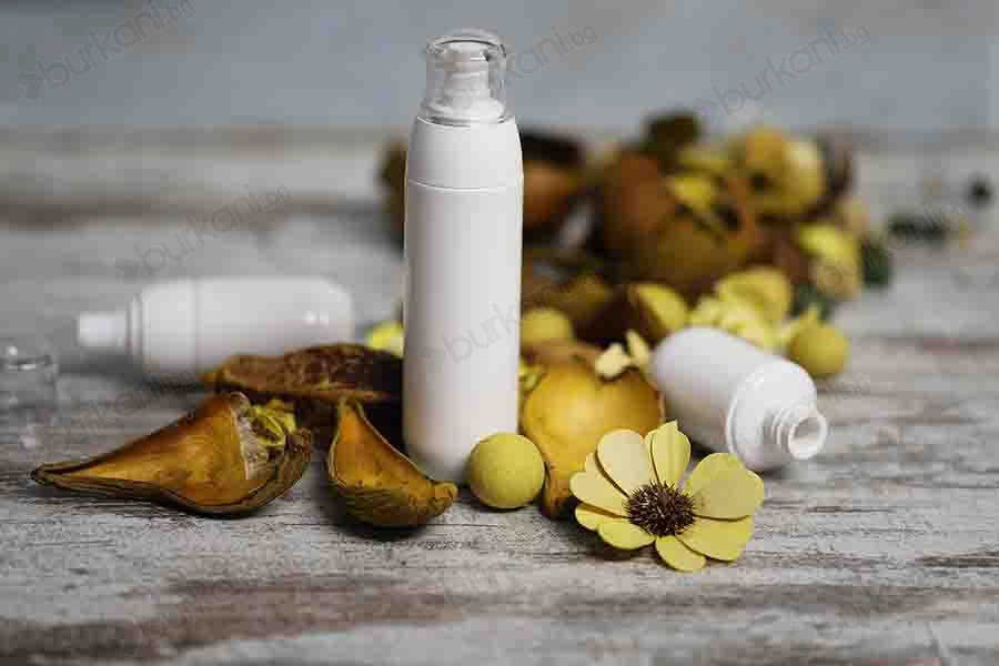 Пластмасова PET бутилка 100 ml с бяла помпа и прозрачна  капачка-изображение_група