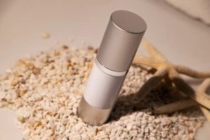 Бутилка тип Airless 30 мл, пластмасово бяло тяло, капачка и основа алуминиево мат сребристо-7
