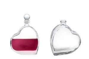 Стъклена бутилка във формата на сърце 100 ml-2