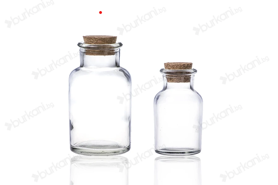 Стъклена бутилка с коркова тапа 150 ml-изображение_група