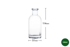 Стъклена квадратна бутилка 100 ml-4