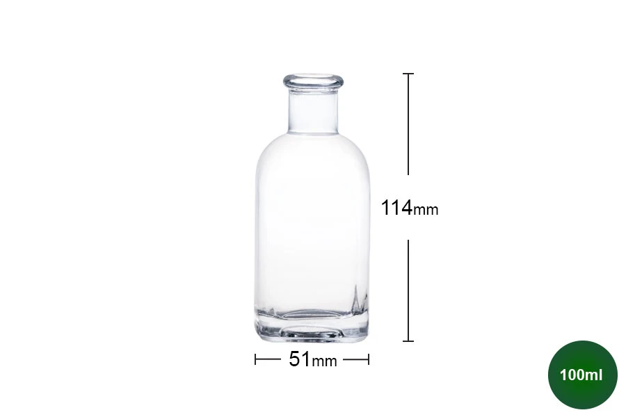 Стъклена квадратна бутилка 100 ml Стъклена квадратна бутилка 100 ml